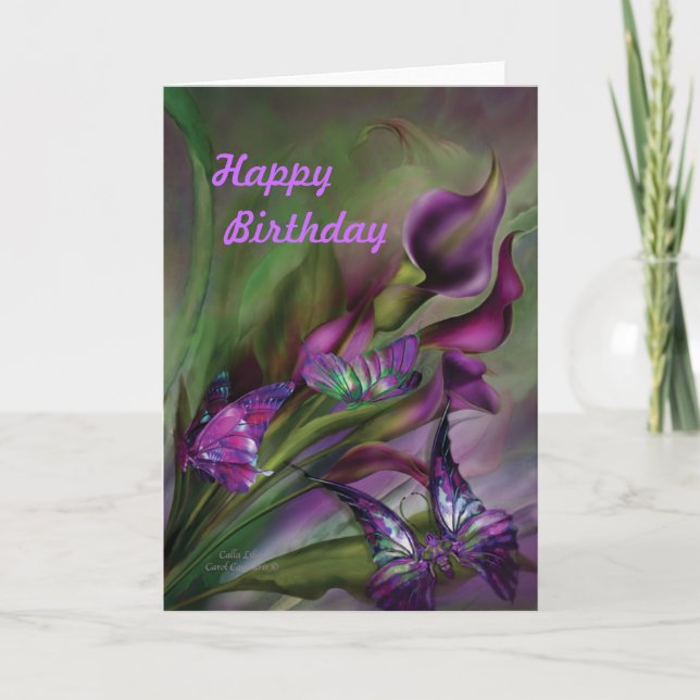 Calla Lilies Happy Birthday Card (Front)