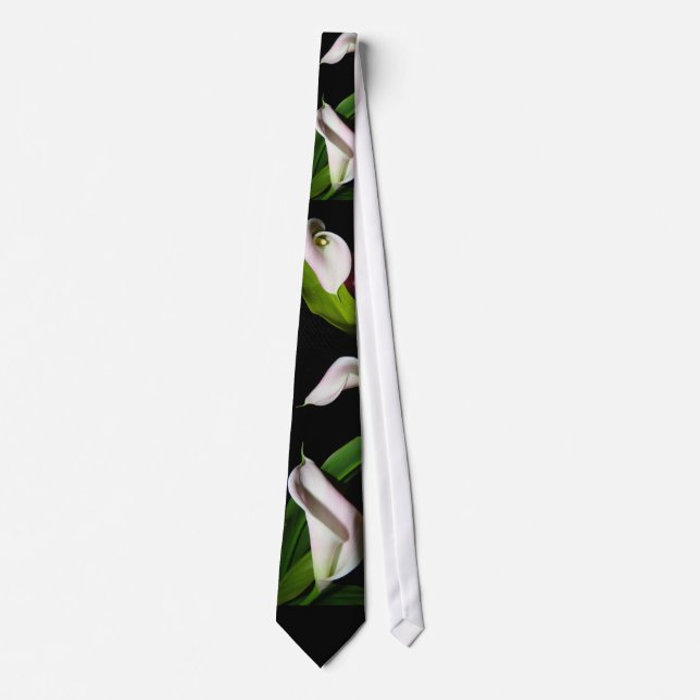 Calla Lilies & Leaves Tie (Front)