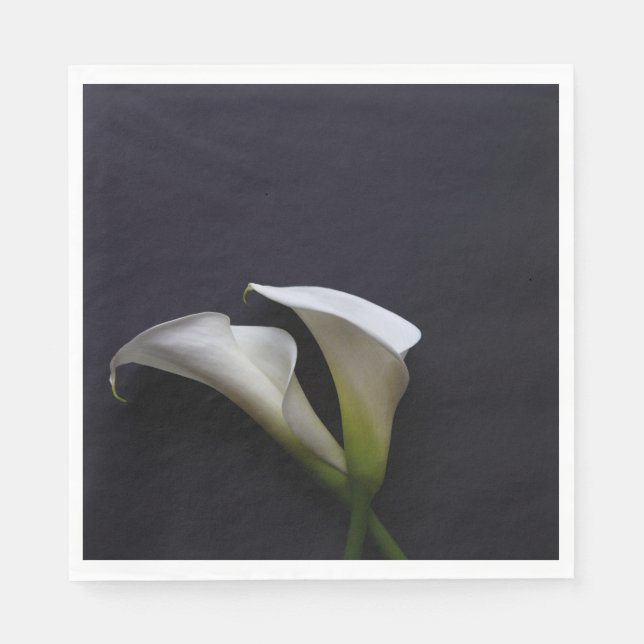 Calla lilies on a dark background napkins (Front)