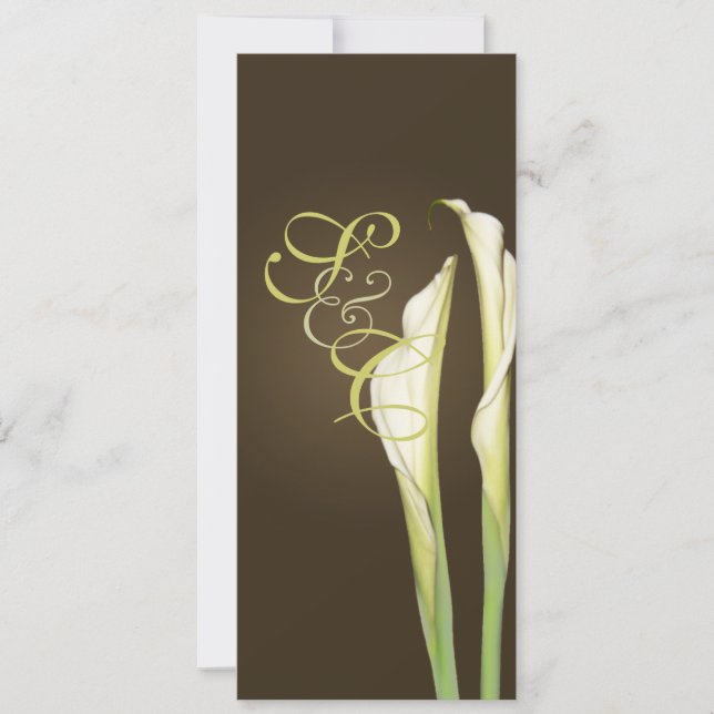 Calla lilies on coffee wedding Invitations (Front)