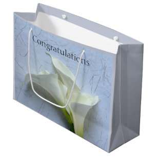 Calla lilies on decorative background large gift bag