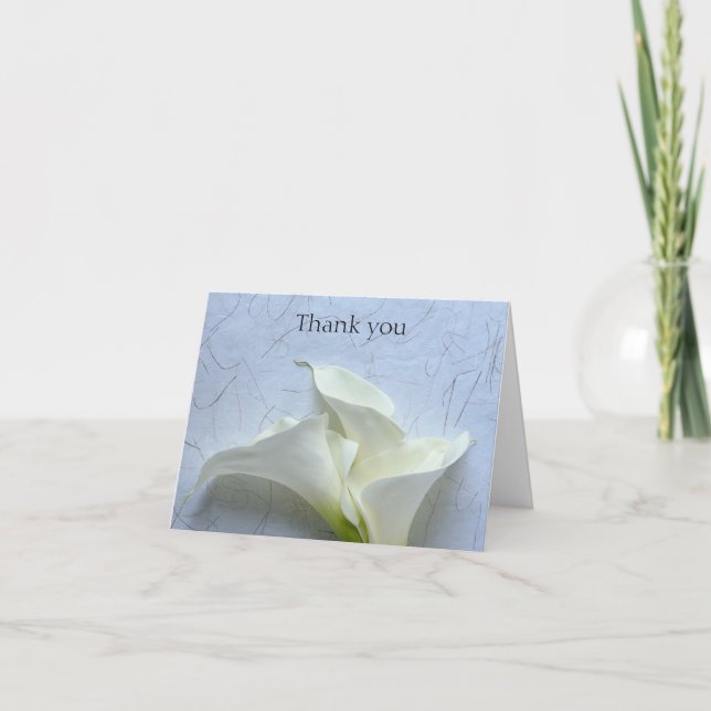 Calla lilies on decorative background Thank You  (Front)