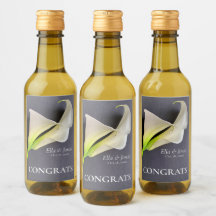 Calla lilies on gray wedding