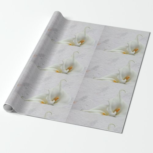 Calla lilies on textured background wrapping paper