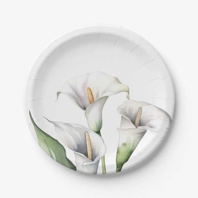 Calla lilies paper plates (Front)