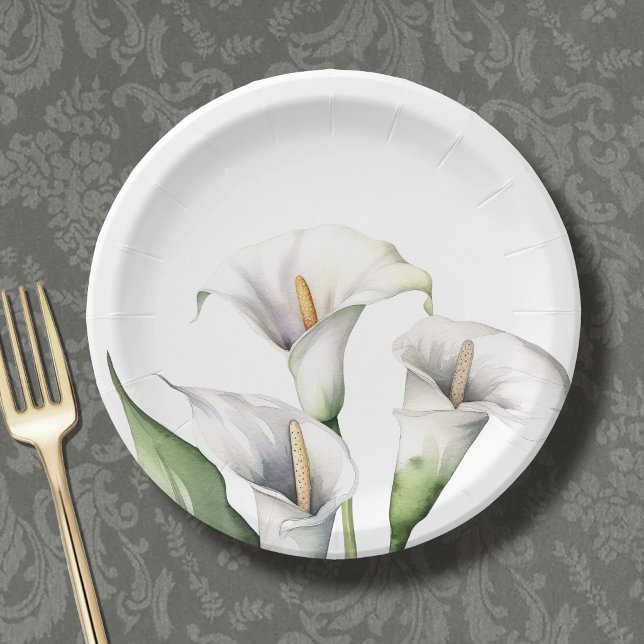 Calla lilies paper plates (Creator Uploaded)