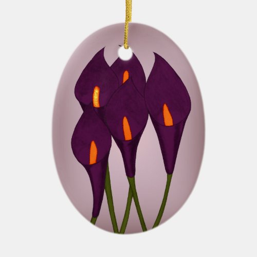 Calla Lilies Purple Door Hanger Ceramic Ornament