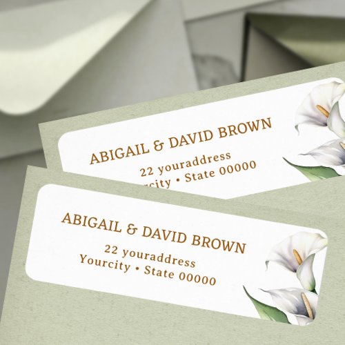 Calla lilies return address label