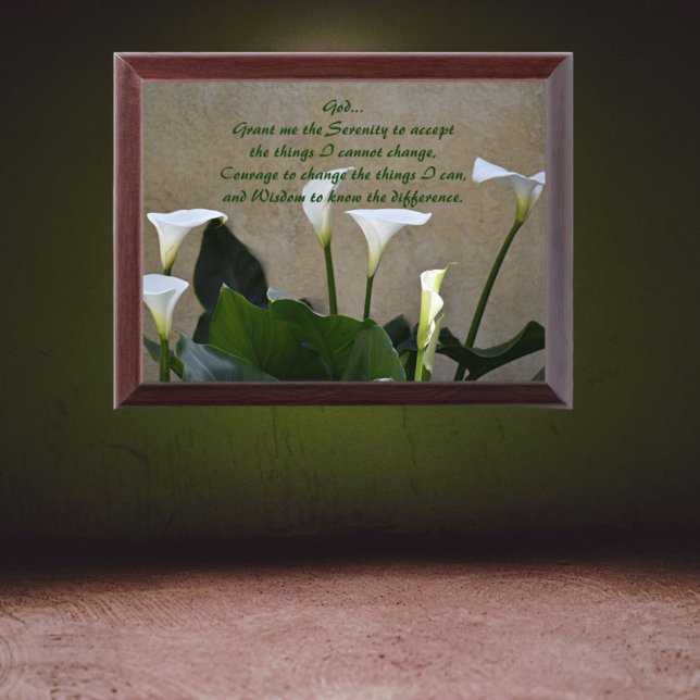 Calla Lilies Serenity Prayer Wall Plaque (In Situ)