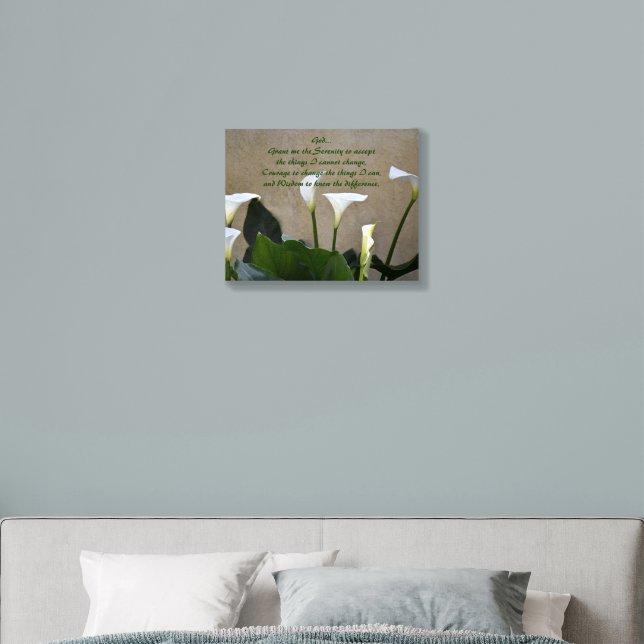 Calla Lilies Serenity Prayer Wall Plaque Foam Core Photo Tile (Bedroom)