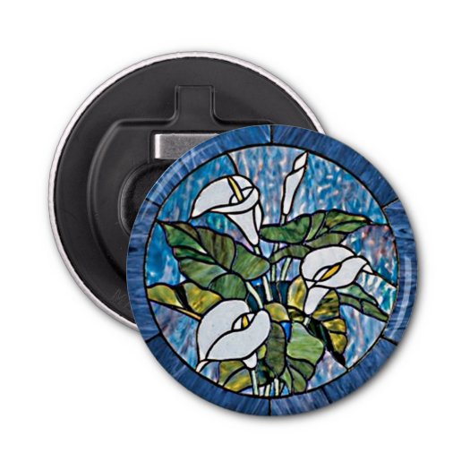 Calla Lilies Stain Glass Look Bottle Opener