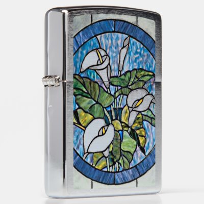 Calla Lilies Stain Glass Look Zippo Lighter