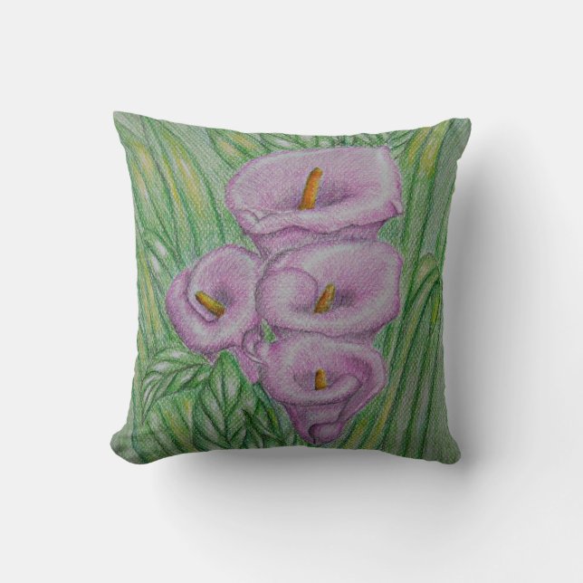 Calla lilies throw pillow (Front)