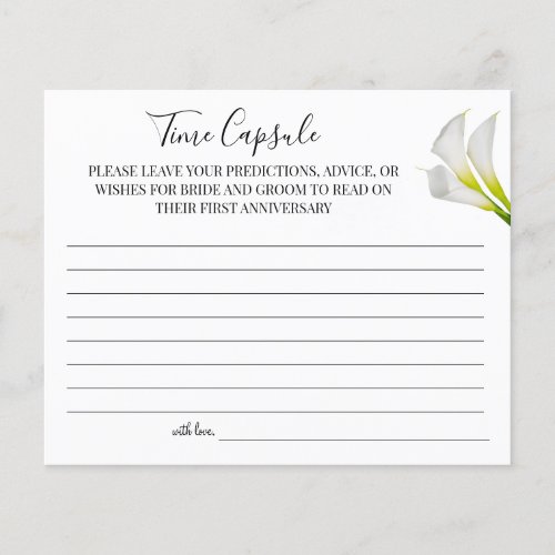 Calla Lilies Time Capsule wedding anniversary card Flyer