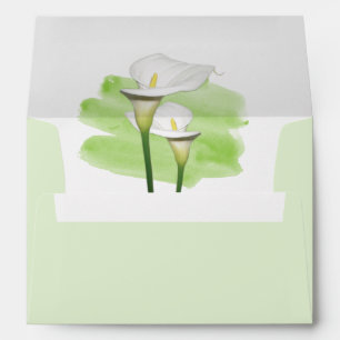 Calla Lilies Watercolor 5x7 Wedding Invitation Envelope