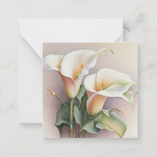 Calla lilies watercolor note card (Front)