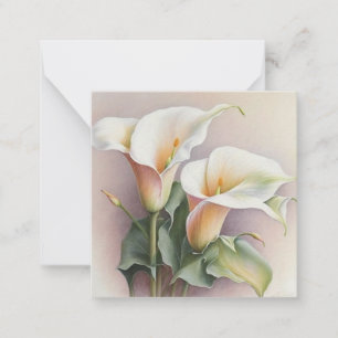 Calla lilies watercolor note card