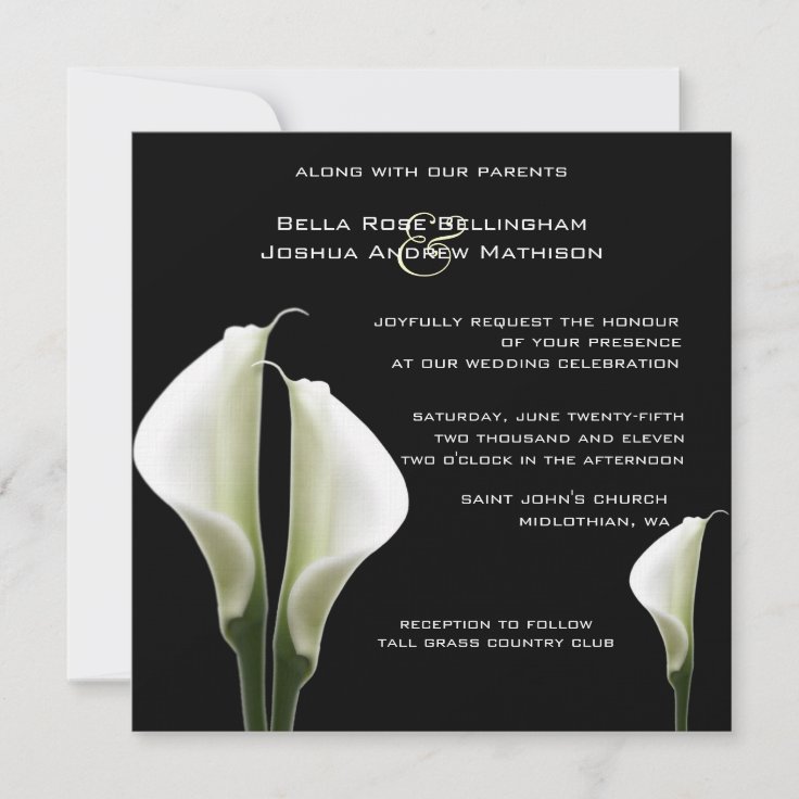 Calla Lilies Wedding Invitation Zazzle