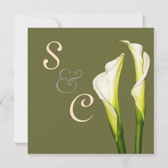 Calla lilies, wedding Invitations (Front)