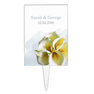 calla lilies Wedding personalized cake picks
