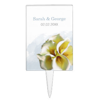 calla lilies Wedding personalized cake picks