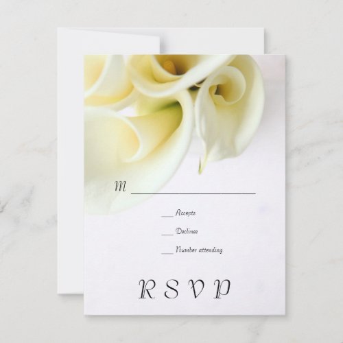 Calla lilies with text space rsvp invitation