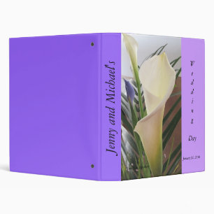 Calla Lillies and Iris Wedding Album 3 Ring Binder