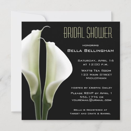 Calla Lillies Bridal Shower Invitation