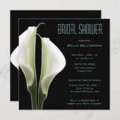 Calla Lillies Bridal Shower Invitation in Aqua (Front/Back)