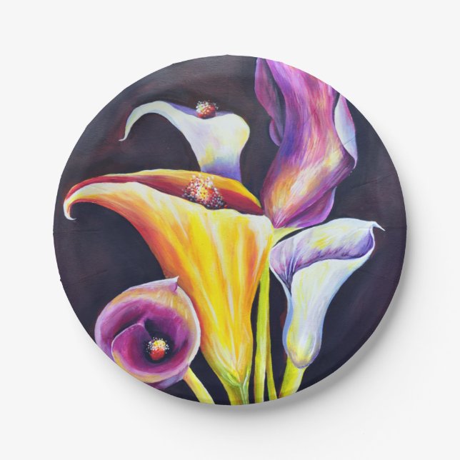 Calla Lillies Paper Plates (Front)