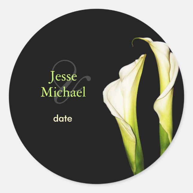 Calla Lillies wedding stickers (Front)