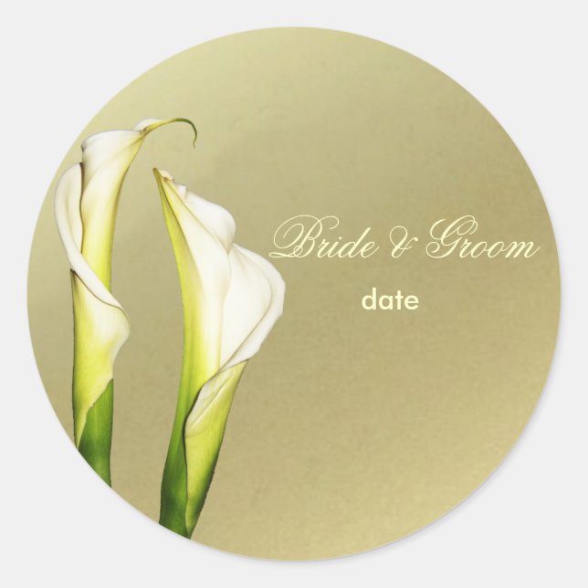 Calla Lillies wedding stickers (Front)