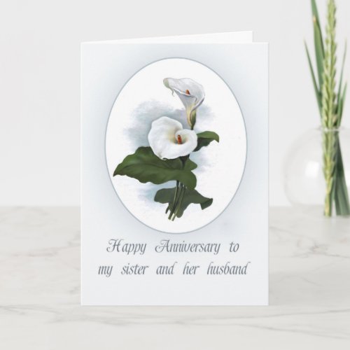 Calla Lilly Anniversary for Sister Card