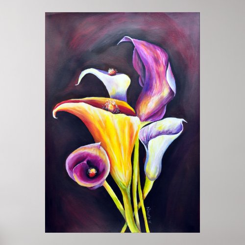 Calla Lilly_ Bohemian  Painting Poster