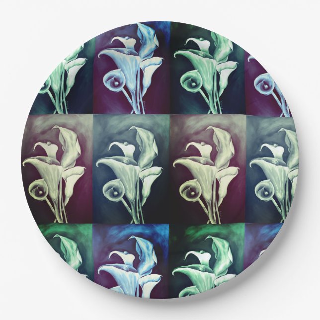 Calla Lilly- Bohemian Pattern Paper Plates (Front)