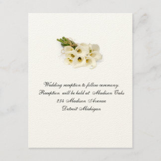 Calla Lilly Wedding Invitation Reception card