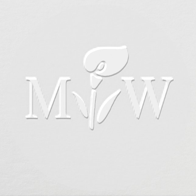 Calla Lily #2 Couple Wedding 2 Initial Monogram Embosser (Design)