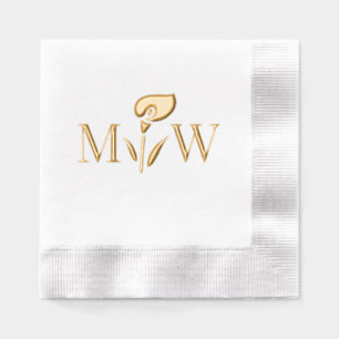 Calla Lily #2 Couple Wedding 2 Initial Monogram Foil Napkins