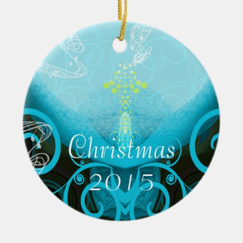 Calla Lily Aqua Christmas Ornament
