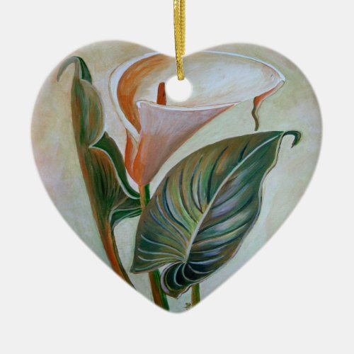 Calla Lily Beautiful Botanical Art Ceramic Ornament