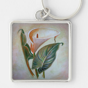 Calla Lily Beautiful Botanical Art Keychain