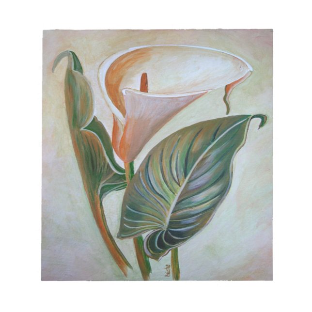 Calla Lily Beautiful Botanical Art Notepad (Front)