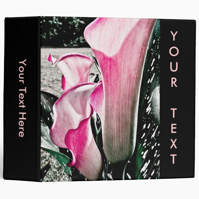 Calla Lily Black Photo Ablum Binder (Front/Spine)