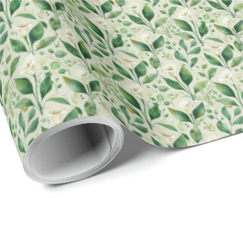 Calla Lily Botanical Greenery Floral Gift Wrapping Wrapping Paper