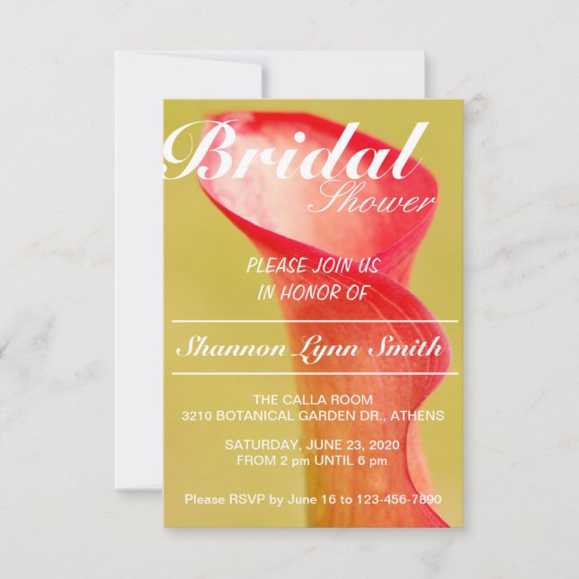 Calla Lily Bridal Invitation (Front)