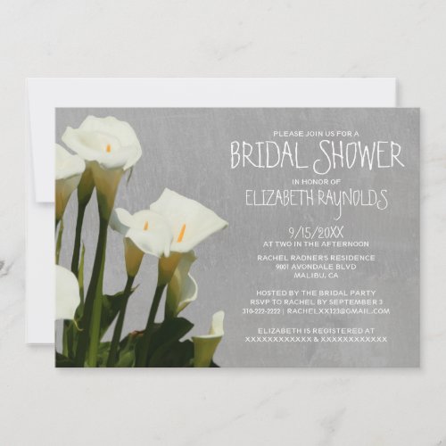 Calla Lily Bridal Shower Invitations