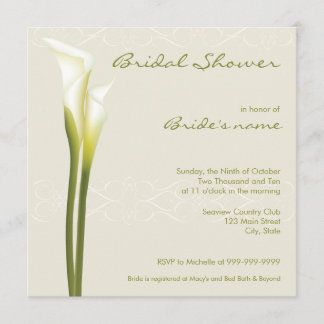 Calla Lily Bridal Shower Invitations