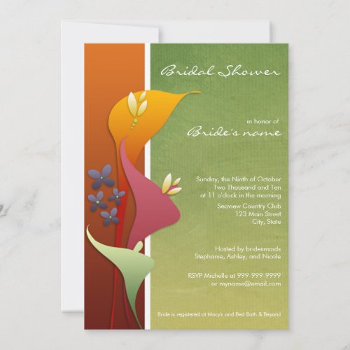 Calla Lily Bridal Shower Invitations