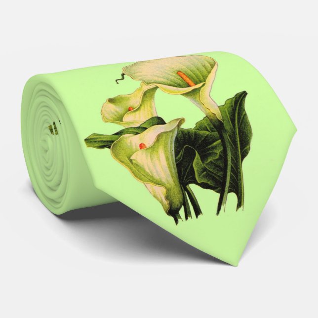 calla lily calla lilies print tie (Rolled)