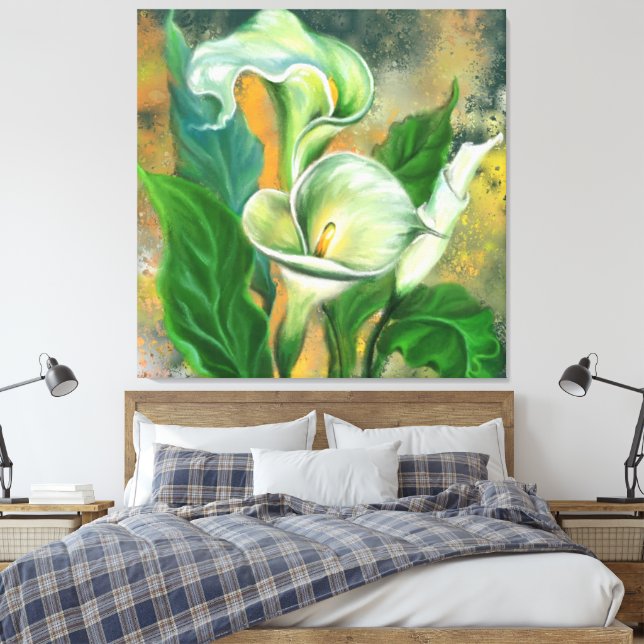 Calla Lily Canvas Print (Insitu(Bedroom))